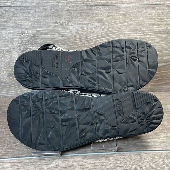 Merrell Around Town Sunvue Women’s Sz 9 Black White Texture Hook & Loop Sandals - Picture 8 of 11